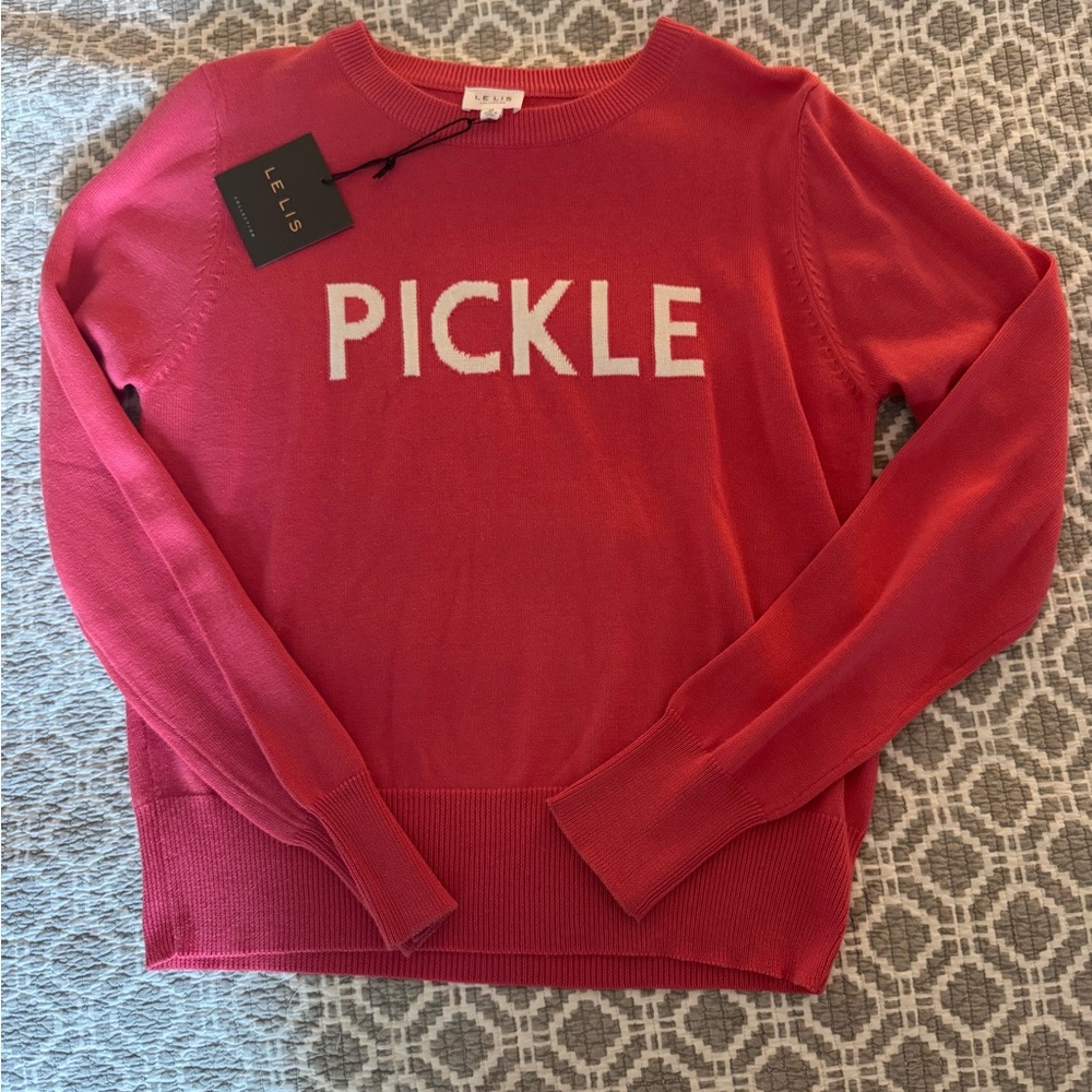 Le Lis Women's Red Crew Neck Sweater